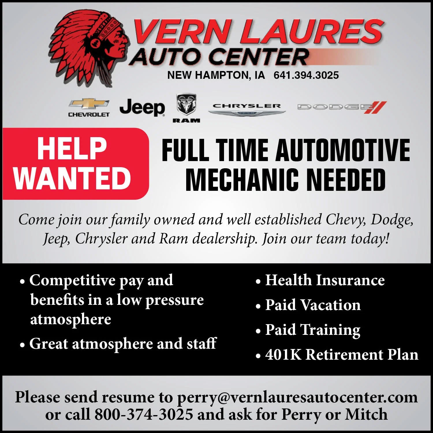 Vern Laures Auto Center Chevrolet in NEW HAMPTON IA