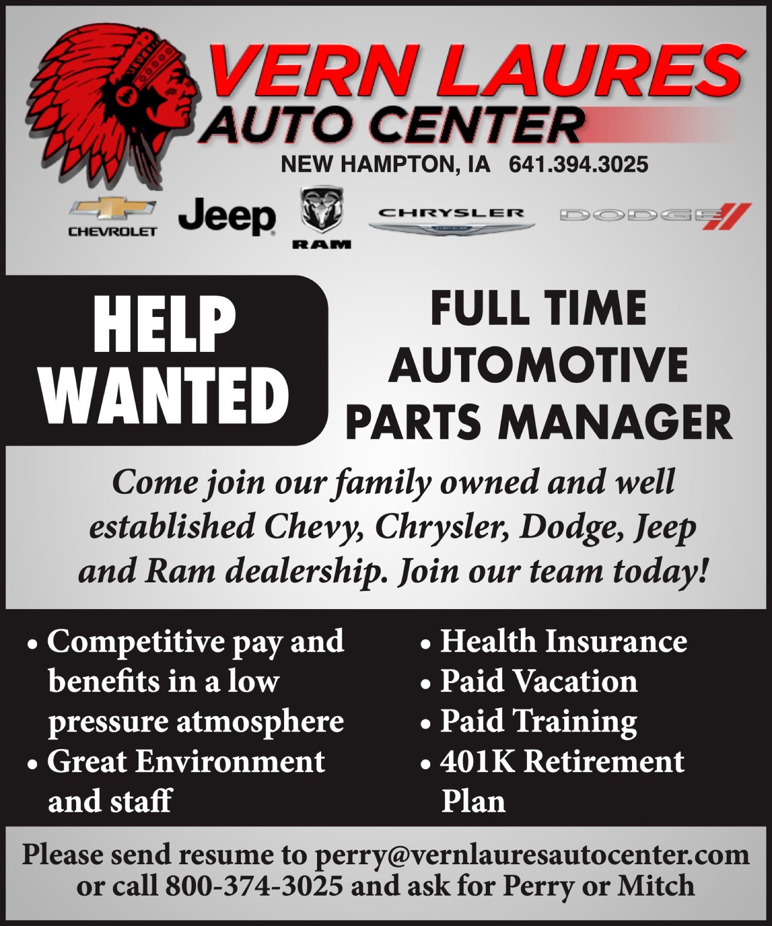 Vern Laures Auto Center Chevrolet in NEW HAMPTON IA